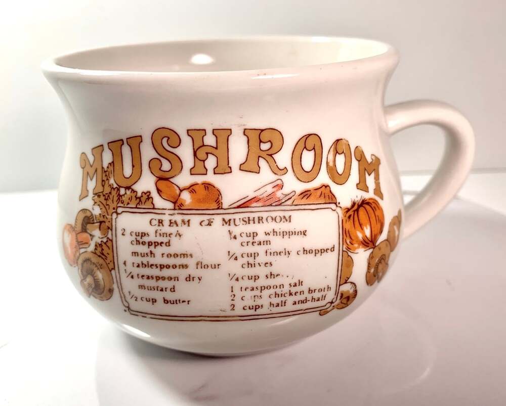 Vintage Mushroom ( Recipe ) Soup Cup mug
